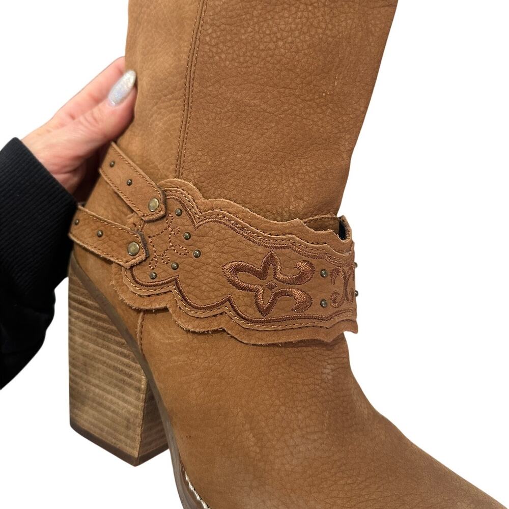 Dingo 1969 Calamity Cowboy Boots Whiskey Embroidered Leather Womens Size 7 - Picture 7 of 9